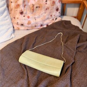 Chic Light Green Crocodile-Embossed Clutch